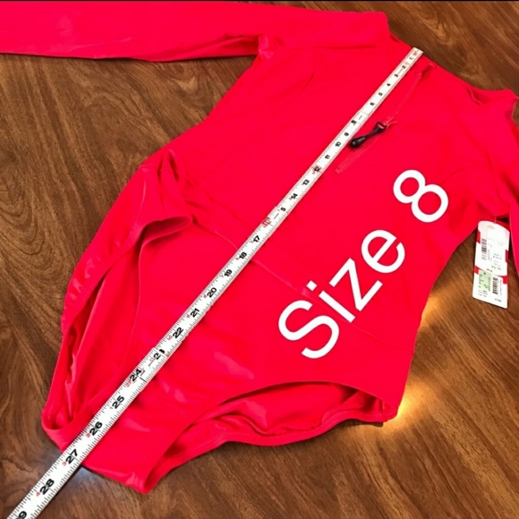 SPANX Long Sleeve Slimming Swimsuit Red - Picture 10 of 12